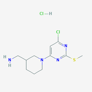 (1-(6-Chloro-2-(methylthio)pyrimidin-4-yl)piperidin-3-yl)methanamine hydrochloride