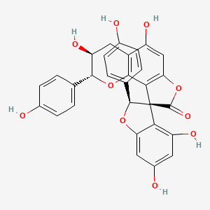 molecular formula C30H22O10 B1180566 (2S,2'R,3R,3'S)-3',4,5',6-四羟基-2,2'-双(4-羟基苯基)螺[2H-1-苯并呋喃-3,9'-3,4-二氢-2H-呋喃[2,3-h]色烯]-8'-酮 CAS No. 1207671-28-0