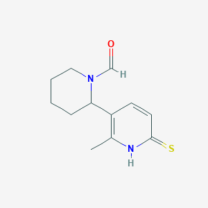 2-(6-Mercapto-2-methylpyridin-3-yl)piperidine-1-carbaldehyde