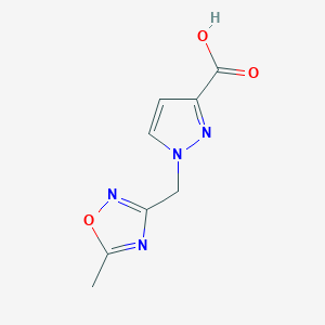 1-((5-Methyl-1,2,4-oxadiazol-3-yl)methyl)-1H-pyrazole-3-carboxylic acid