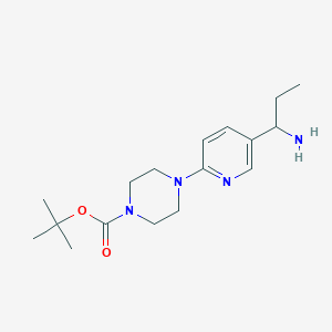 tert-Butyl 4-(5-(1-aminopropyl)pyridin-2-yl)piperazine-1-carboxylate