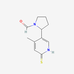 2-(6-Mercapto-4-methylpyridin-3-yl)pyrrolidine-1-carbaldehyde