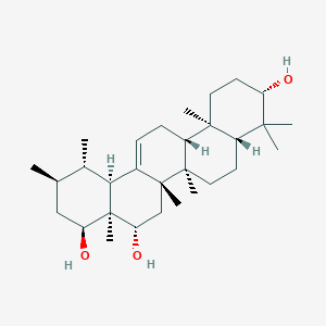 molecular formula C30H50O3 B1180607 (3S,4aR,6aR,6bS,8S,8aR,9S,11R,12S,12aS,14aR,14bR)-4,4,6a,6b,8a,11,12,14b-octamethyl-2,3,4a,5,6,7,8,9,10,11,12,12a,14,14a-tetradecahydro-1H-picene-3,8,9-triol CAS No. 1242085-06-8