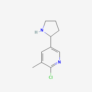 2-Chloro-3-methyl-5-(pyrrolidin-2-yl)pyridine