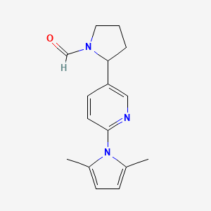 2-(6-(2,5-Dimethyl-1H-pyrrol-1-yl)pyridin-3-yl)pyrrolidine-1-carbaldehyde