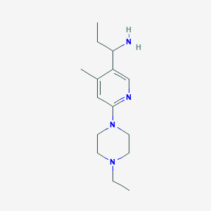 1-(6-(4-Ethylpiperazin-1-yl)-4-methylpyridin-3-yl)propan-1-amine