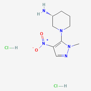 (R)-1-(1-Methyl-4-nitro-1H-pyrazol-5-yl)piperidin-3-amine dihydrochloride