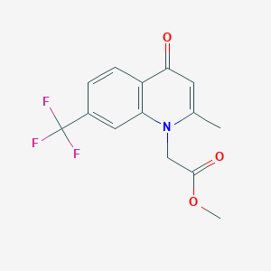 molecular formula C14H12F3NO3 B11806360 Methyl 2-(2-methyl-4-oxo-7-(trifluoromethyl)quinolin-1(4H)-yl)acetate 