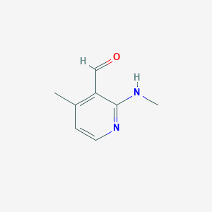 molecular formula C8H10N2O B11806392 4-Methyl-2-(methylamino)nicotinaldehyde 