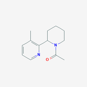 molecular formula C13H18N2O B11806435 1-(2-(3-Methylpyridin-2-yl)piperidin-1-yl)ethanone 