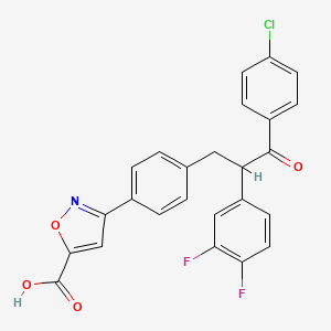 3-(4-(3-(4-Chlorophenyl)-2-(3,4-difluorophenyl)-3-oxopropyl)phenyl)isoxazole-5-carboxylic acid