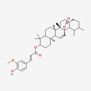 molecular formula C40H54O6 B1180752 [(1S,4S,5R,13S,17S)-4,5,9,9,13,19,20-七甲基-23-氧代-24-氧杂六环[15.5.2.01,18.04,17.05,14.08,13]二十四环-15-烯-10-基] 3-(4-羟基-3-甲氧基苯基)丙-2-烯酸酯 CAS No. 149751-81-5