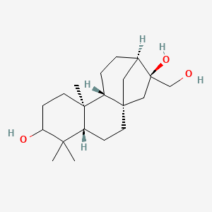 molecular formula C20H34O3 B1180775 (1S,4S,9S,10R,13R,14S)-14-(Hydroxymethyl)-5,5,9-trimethyltetracyclo[11.2.1.01,10.04,9]hexadecane-6,14-diol CAS No. 130855-22-0