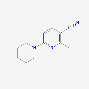 molecular formula C12H15N3 B11807768 2-Methyl-6-(piperidin-1-yl)nicotinonitrile 