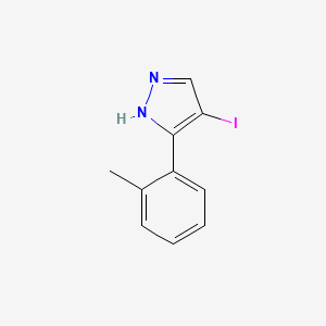 molecular formula C10H9IN2 B11807770 4-Iodo-3-(o-tolyl)-1H-pyrazole 