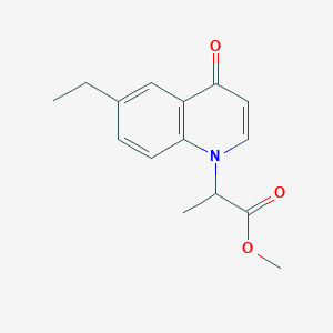 molecular formula C15H17NO3 B11807817 Methyl 2-(6-ethyl-4-oxoquinolin-1(4H)-yl)propanoate 