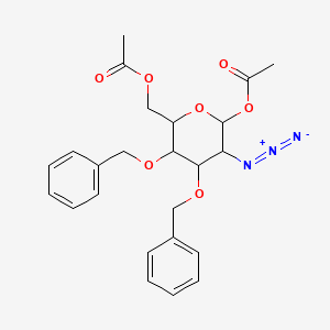 molecular formula C24H27N3O7 B1180805 2-Azido-2-deoxy-3,4-bis-O-(phenylmethyl)-D-glucopyranose 1,6-diacetate CAS No. 136172-58-2