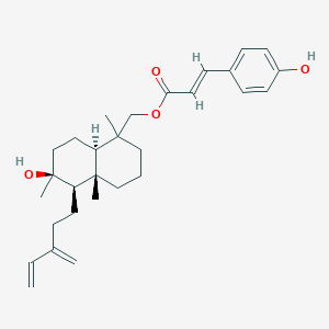 molecular formula C29H40O4 B1180829 [(4aS,5R,6S,8aR)-6-hydroxy-1,4a,6-trimethyl-5-(3-methylidenepent-4-enyl)-3,4,5,7,8,8a-hexahydro-2H-naphthalen-1-yl]methyl (E)-3-(4-hydroxyphenyl)prop-2-enoate CAS No. 117254-98-5