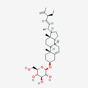 molecular formula C35H56O6 B1180839 (2R,3R,4S,5S,6R)-2-[[(3S,8S,9S,10R,13R,14S,17R)-17-[(2R,3E,5S)-5-ethyl-6-methylhepta-3,6-dien-2-yl]-10,13-dimethyl-2,3,4,7,8,9,11,12,14,15,16,17-dodecahydro-1H-cyclopenta[a]phenanthren-3-yl]oxy]-6-(hydroxymethyl)oxane-3,4,5-triol CAS No. 143815-99-0