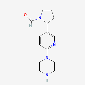 2-(6-(Piperazin-1-yl)pyridin-3-yl)pyrrolidine-1-carbaldehyde