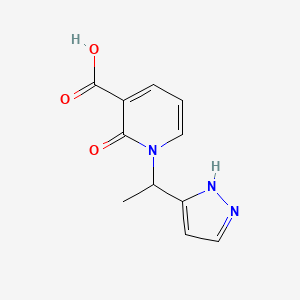 molecular formula C11H11N3O3 B11808957 1-(1-(1H-Pyrazol-3-yl)ethyl)-2-oxo-1,2-dihydropyridine-3-carboxylic acid 