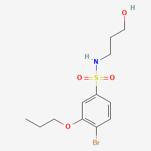 molecular formula C12H18BrNO4S B1180897 4-bromo-N-(3-hydroxypropyl)-3-propoxybenzenesulfonamide 