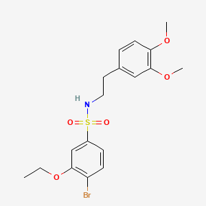 molecular formula C18H22BrNO5S B1180910 4-bromo-N-[2-(3,4-dimethoxyphenyl)ethyl]-3-ethoxybenzenesulfonamide 
