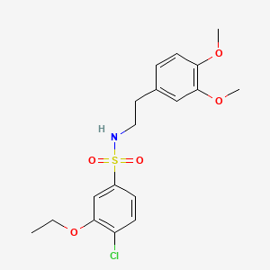 molecular formula C18H22ClNO5S B1180911 4-chloro-N-[2-(3,4-dimethoxyphenyl)ethyl]-3-ethoxybenzenesulfonamide 