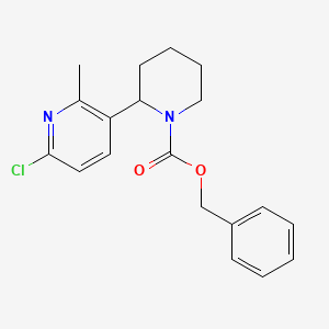 molecular formula C19H21ClN2O2 B11809734 Benzyl 2-(6-chloro-2-methylpyridin-3-yl)piperidine-1-carboxylate 