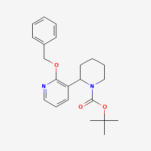 molecular formula C22H28N2O3 B11809804 tert-Butyl 2-(2-(benzyloxy)pyridin-3-yl)piperidine-1-carboxylate 