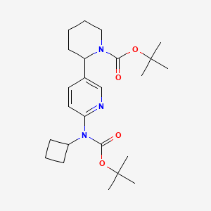 molecular formula C24H37N3O4 B11809873 tert-Butyl 2-(6-((tert-butoxycarbonyl)(cyclobutyl)amino)pyridin-3-yl)piperidine-1-carboxylate 