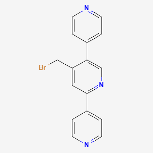 molecular formula C16H12BrN3 B11809959 4-(bromomethyl)-2,5-dipyridin-4-ylpyridine 