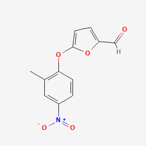 molecular formula C12H9NO5 B11810231 5-(2-Methyl-4-nitrophenoxy)furan-2-carbaldehyde 