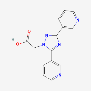 molecular formula C14H11N5O2 B11810550 2-(3,5-Di(pyridin-3-yl)-1H-1,2,4-triazol-1-yl)acetic acid 