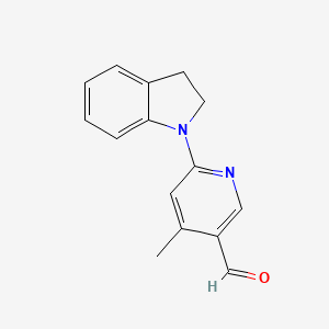 6-(Indolin-1-yl)-4-methylnicotinaldehyde