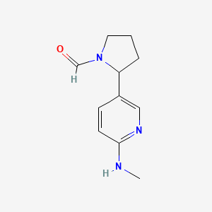 molecular formula C11H15N3O B11810797 2-(6-(Methylamino)pyridin-3-yl)pyrrolidine-1-carbaldehyde 