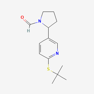 2-(6-(tert-Butylthio)pyridin-3-yl)pyrrolidine-1-carbaldehyde