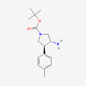 molecular formula C16H24N2O2 B11810848 trans-Tert-butyl 3-amino-4-(p-tolyl)pyrrolidine-1-carboxylate 