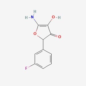 molecular formula C10H8FNO3 B11810945 5-Amino-2-(3-fluorophenyl)-4-hydroxyfuran-3(2H)-one 