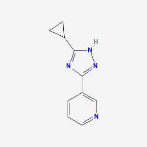 molecular formula C10H10N4 B11811196 3-(5-cyclopropyl-1H-1,2,4-triazol-3-yl)pyridine 