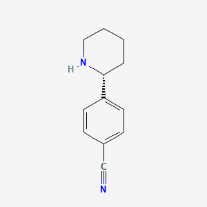 molecular formula C12H14N2 B11811400 4-[(2R)-piperidin-2-yl]benzonitrile 