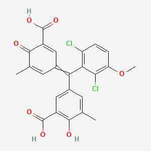 molecular formula C23H30N2O4 B1181144 5-[(3-Carboxy-5-methyl-4-oxocyclohexa-2,5-dien-1-ylidene)(2,6-dichloro-3-methoxyphenyl)methyl]-2-hydroxy-3-methylbenzoic acid CAS No. 10214-16-1