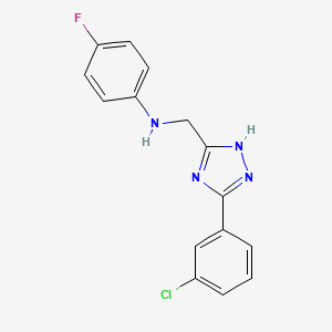 N-((5-(3-Chlorophenyl)-1H-1,2,4-triazol-3-yl)methyl)-4-fluoroaniline