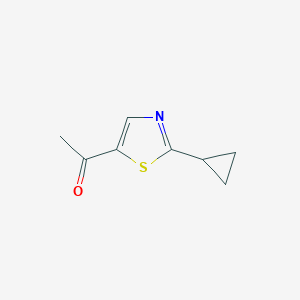 molecular formula C8H9NOS B11811757 1-(2-Cyclopropylthiazol-5-yl)ethanone 