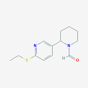 2-(6-(Ethylthio)pyridin-3-yl)piperidine-1-carbaldehyde