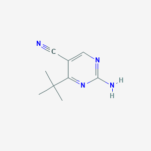 molecular formula C9H12N4 B11812670 2-Amino-4-(tert-butyl)pyrimidine-5-carbonitrile 