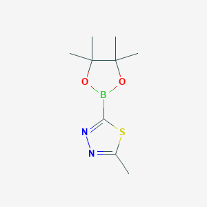 molecular formula C9H15BN2O2S B11812685 2-Methyl-5-(4,4,5,5-tetramethyl-1,3,2-dioxaborolan-2-yl)-1,3,4-thiadiazole 