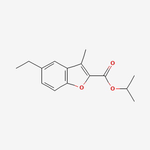 molecular formula C15H18O3 B11812712 Isopropyl 5-ethyl-3-methylbenzofuran-2-carboxylate 