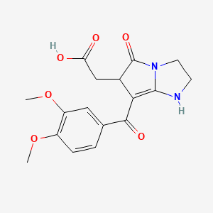 2-(7-(3,4-Dimethoxybenzoyl)-5-oxo-2,3,5,6-tetrahydro-1H-pyrrolo[1,2-a]imidazol-6-yl)acetic acid