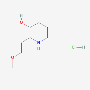 molecular formula C8H18ClNO2 B11812803 2-(2-Methoxyethyl)piperidin-3-ol hydrochloride CAS No. 1219403-60-7